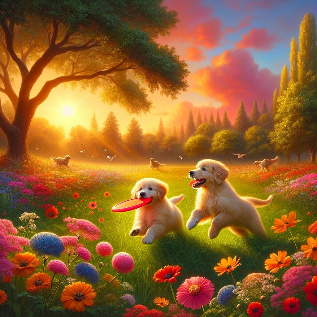 Playful Paws in the Sunlit Park