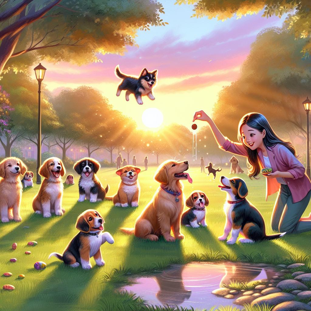 Puppy School Under Golden Hour